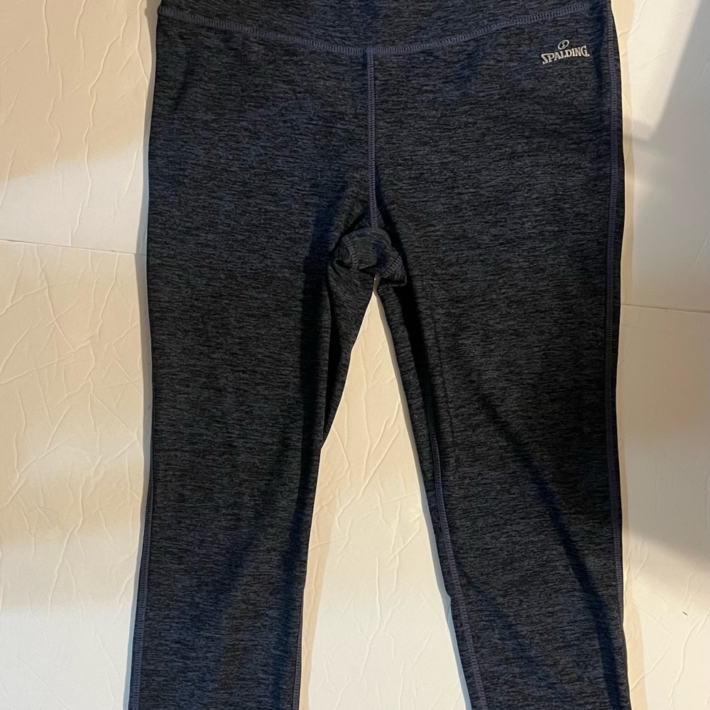 Spalding Womens Athletic Blue Capri Leggings Speed Dri Size Small